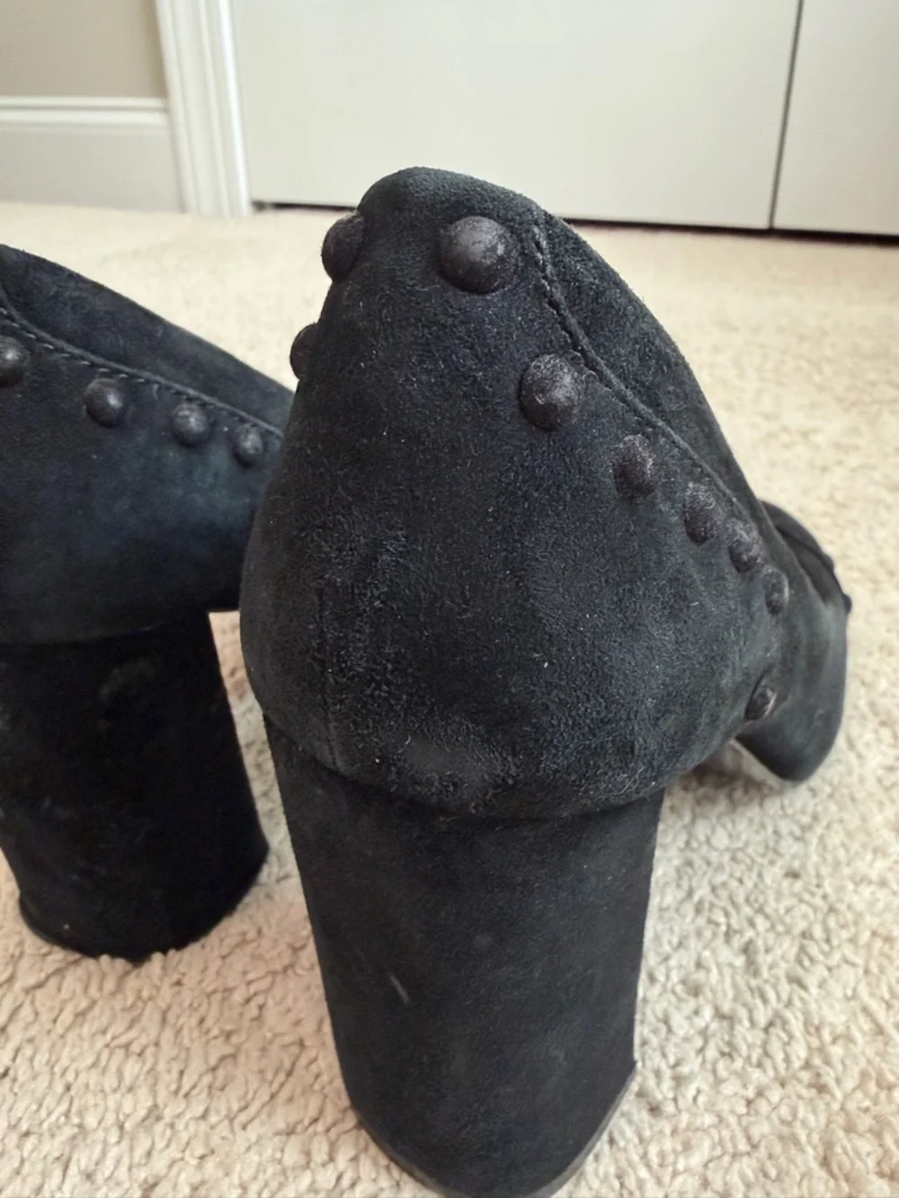 Tory Burch Studded Suede Black Pumps Heels‎ Women's Size 9.5 Read
